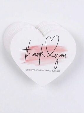 50 Heart-Shaped Thank You cards